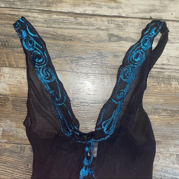 Seduction By Fredrick’s Of Hollywood Blue Black Lace - Picture 6 of 10